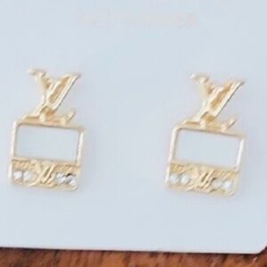 EARRINGS: Gold-Tone w/Rhinestones, NWOT